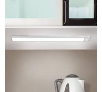ORION Norman LED under-cabinet light, silver-coloured, rechargeable battery,