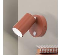 ORION Penn wall spotlight, coral red, Ø 10.5 cm, steel/aluminium