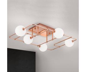 ORION Pipes LED ceiling light in copper with glass balls
