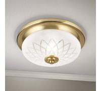 ORION Porto ceiling light, Ø 26 cm, bronze-coloured, glass, E27
