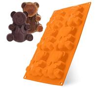Orion Premium 3D Silicone Baking Mould with 6 Teddy Bears - Chocolate Mould with Motif Mini Bear Teddy - Muffin Baking Moulds 31 x 18 x 2 cm