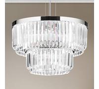 ORION Prism LED pendant light, round, Ø 55 cm, chrome