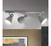 ORION School ceiling spotlight, three-bulb, grey