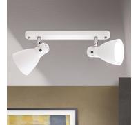 ORION School ceiling spotlight, two-bulb, white