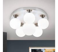 ORION Snowwhite ceiling lamp, canopy Ø 36 cm, nickel
