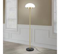 ORION Sparta floor lamp, black/brass, glass, marble, 148 cm