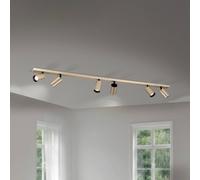 ORION Spotlight Sean, 6-bulb, gold-coloured, metal, swivel-mounted