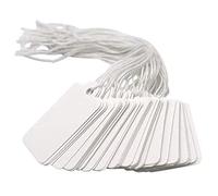 Orion Stationery 20 Pcs Tie On Luggage Labels/Storage Card Tags with String - Pre Strung Luggage Tags White (60 x 120 mm)
