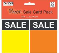 Orion Stationery 30 Pcs Neon Sale Card Pack for Paper Craft, Card Making and Other Hobby Craft Projects (7.5 x 10 cm)