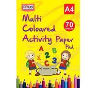 Orion Stationery A4 Multi Coloured Activity Paper Card, Coloured Paper Perfect for Art & Craft Activities, Folding Paper, Creative Art - Assorted Colours Card (70 Sheets)