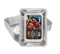Orion Stationery BH | 5 Pack Large Rectangular Aluminium Foil Trays - Heavy-Duty Baking & Roasting Pans | Disposable Food Containers for Storage, Takeaway & Parties (43.1 × 31.3 × 8.1 cm)