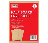 Orion Stationery C4 Half Board Back Envelopes - 324 X 229 mm, Peel and Seal Envelopes for Posting mailing Home Office and Ecommerce, Please Do Not Bend (Pack of 3)