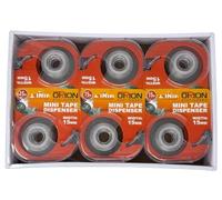 Orion Stationery Tape with Dispensers Mini Kids Plastic Adhesive Invisible Tape with Dispenser for School Projects, Home and Office Use, Clear, 15 Meters X 15mm (Pack of 12)