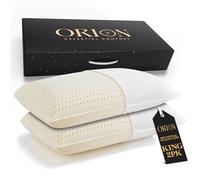 ORION Talalay Latex King Pillows 2 Pack - 100% Talalay Latex with L-Shaped Easy-Open Cover - King Size Pillow for Sleeping and no Vacuum Packing - 33.46 x 15.75 x 5.91 in - Pillows King Size Set of 2