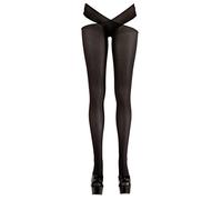 Cottelli - Black Criss-Cross Stockings - L/XL