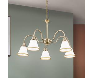 ORION Tilda Hanging Light Five Bulbs Old Brass Look