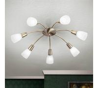 ORION Tullo ceiling light, seven-bulb, antique brass