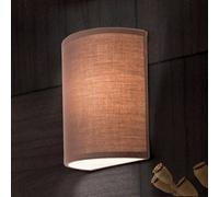 ORION Ufo wall light with a linen lampshade, brown
