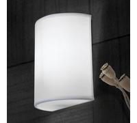 ORION Ufo wall light with a white linen lampshade