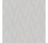 Orion Vertical Geometric Stripe Wave Embossed Motif Wallpaper - Grey