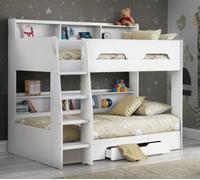 Orion White Wooden Storage Bunk Bed Frame Only - 3Ft Single