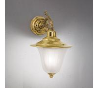 ORION Yard outdoor wall light, brass, satin glass, E27, IP43