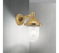 ORION York outdoor wall light, brass, grooved glass, E27, IP54