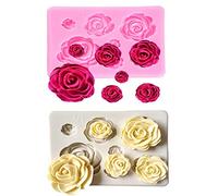 ORIONE 2PCS Rose Flowers Silicone molds Cake Chocolate Mold Wedding Cake Decorating Tools Fondant Sugarcraft Cake Molds