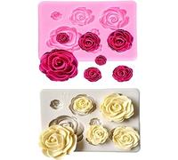 ORIONE 2PCS Rose Flowers Silicone molds Cake Chocolate Mold Wedding Cake Decorating Tools Fondant Sugarcraft Cake Molds