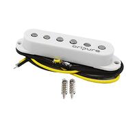OriPure Bridge Pickup Vintage Alnico 5 Single Coil Pickups 50mm Spacing Staggered Pole Pieces for Stratocaster/Squier Style Electric Guitar, White