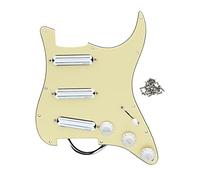 OriPure Electric Guitar Loaded Prewired Scratch Plate for ST SSS Style Guitar Parts Replacement with 3 Dual Rail Pickup Cream 3Ply