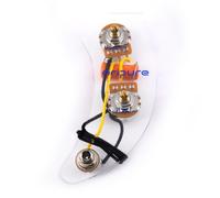 OriPure PB Style Bass Guitar Wiring Harness Prewired 1T1V Control Assembly Brass Shaft 500K Pots SBE 104 Capacitor 6-Lug Output Jack