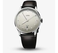 Oris Mens Artelier Date White Dial Dark Brown Leather Strap Watch 01 733 7810 4051-07 6 20 17FC