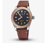 Oris Mens Divers Sixty-Five Brown Leather Strap Watch 01 733 7707 4355-07 5 20 45