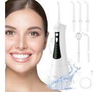 Orisary Water Dental Flosser Pick for Teeth-5 Modes Powerful Cordless Water Flosser with 5 Jet Tips, 300ML Portable Oral Irrigator, IPX7 Waterproof Rechargeable Water Flosser Picks for Home Travel