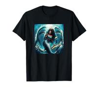 Orisha Yemaya Taking A Selfie with Sharks - African American T-Shirt