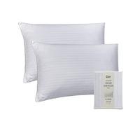 Orison Sapphire® Pillow Protectors 2 Pack | 100% Microfiber Ultra Soft Satin Stripe Pillow Cases | Anti Allergy & Anti Dust Mite, Breathable & Zipped White Pillow Covers | UK Standard Size 48x74 CM
