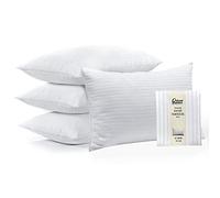 Orison Sapphire® Pillow Protectors 4 Pack | 100% Microfiber Ultra Soft Satin Stripe Pillow Cases | Anti Allergy & Anti Dust Mite, Breathable & Zipped White Pillow Covers | UK Standard Size 48x74 CM