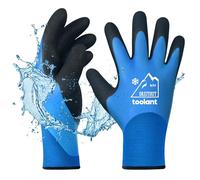 OriStout Thermal Work Gloves for Cold Weather, Waterproof Winter Gloves, Touchscreen, Super Grip, for Gardening, Fishing, Car Washing, Working in Freezer, Blue, Medium