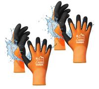 OriStout Waterproof Winter Work Gloves for Men and Women, 2 Pairs, Orange,M
