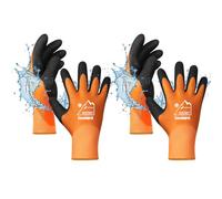 OriStout Waterproof Winter Work Gloves for Men and Women, 2 Pairs, Orange,S