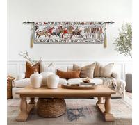 ORITURAL Bayeux Tapestry Reproduction, Medieval Tapestry Wall Hanging, Woven Wall Hanging for Living Room (T01, 146L x 45W cm)