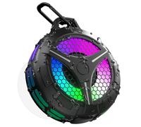 Oritzan Shower Speaker Bluetooth Waterproof IPX7, Portable Speakers Wireless Bluetooth, Stereo Bass, RGB Lights, 360 Surround Sound, TWS, 15W Clear Sound, Built-In Mic for Bathroom Outdoor