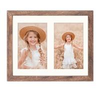 ORIVAN 4x6 Double Picture Frame Fits Two 4x6 Photos or 8x10 Frame Brown