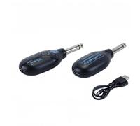 Orivin 1 Pair 2.4GHz Mini Wireless Guitar System, Rechargeable Audio Wireless Transmitter Receiver for Electric Guitars, Bass