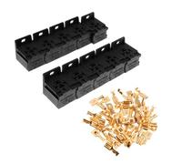 Orivin 10 Sets Car 30A-80A Relay Base Holder, 5 Pins Terminal Relay Connector Sockets with 50 Pcs 6.3mm Terminals
