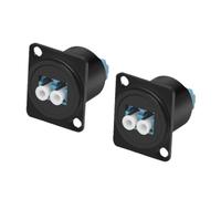 Orivin 2 Pcs D Type LC Fiber Optic Adapter Quick Connect Dual Pass Through Module Zinc Alloy Black 23.6mm Hole Diameter 23.8mm Cutout Size