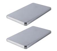 Orivin 2 Pcs Stainless Steel Ice Pack, Frozen Preservation Without Leakage for Cooler Box Lunch Bags Camping Travel Keep Food and Drink Fresh