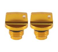 Orivin 2Pcs Motorcycle Engine Oil Filler Cap M20 x 2.5 CNC Aluminium Screw Cover Gold Compatible with Honda Yamaha Replacement Part