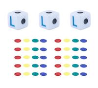 Orivin 3 Dice 40 Colored Chips Left Right Center Dice Game Set for Party Family Friends Gathering Camping Picnic